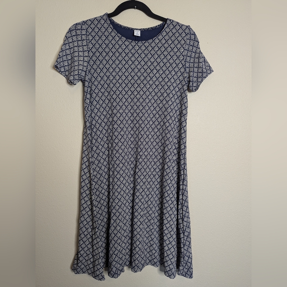 Old Navy Navy and White Geometric Shift Dress Size XS